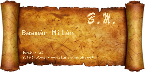 Basmár Milán névjegykártya